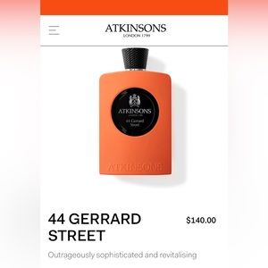 Atkinsons: 44 Gerrard Street fragrance.